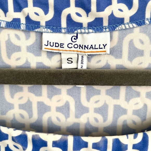 Jude Connally Blue and White “Mini Link” Geometric Mini Dress SZ S - Picture 5 of 7